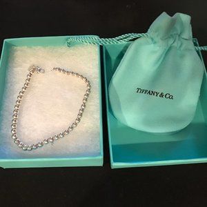 Tiffany & Co. Sterling Silver Bead Bracelet with Tiffany Blue Pouch